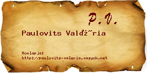 Paulovits Valéria névjegykártya